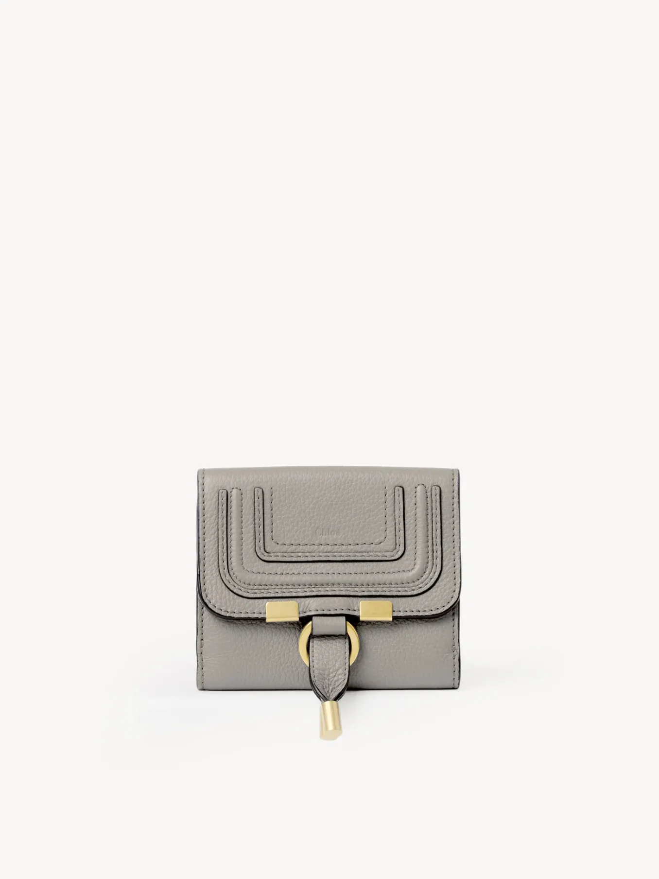 Portefeuilles Compacts-Chloé Portefeuille Compact A Rabat Marcie Cashmere Grey