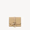 Portefeuilles Compacts-Chloé Portefeuille Compact A Trois Volets Alphabet Soft Tan