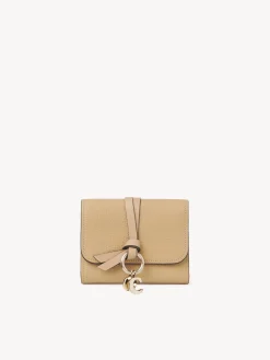 Portefeuilles Compacts-Chloé Portefeuille Compact A Trois Volets Alphabet Soft Tan