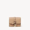 Portefeuilles Compacts-Chloé Portefeuille Compact A Trois Volets Alphabet Light Tan