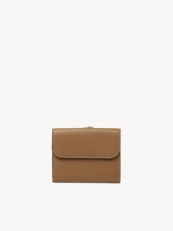 Portefeuilles Compacts-Chloé Portefeuille Compact A Trois Volets Alphabet Cement Brown