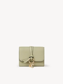 Portefeuilles Compacts-Chloé Portefeuille Compact A Trois Volets Alphabet Faded Green