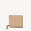 Portefeuilles Compacts-Chloé Portefeuille Compact Zippe Alphabet Light Tan