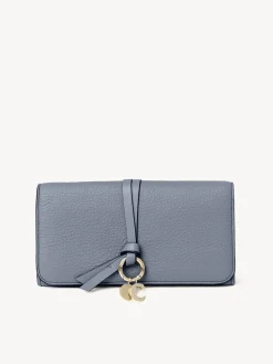 Portefeuilles Longs-Chloé Portefeuille Long A Rabat Alphabet Storm Blue