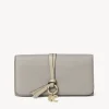 Portefeuilles Longs-Chloé Portefeuille Long A Rabat Alphabet Cashmere Grey
