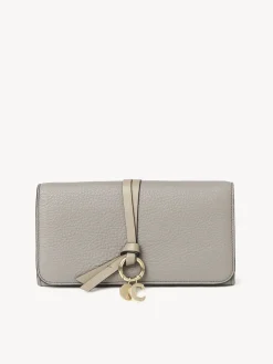 Portefeuilles Longs-Chloé Portefeuille Long A Rabat Alphabet Cashmere Grey
