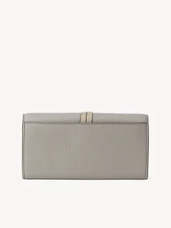 Portefeuilles Longs-Chloé Portefeuille Long A Rabat Alphabet Cashmere Grey