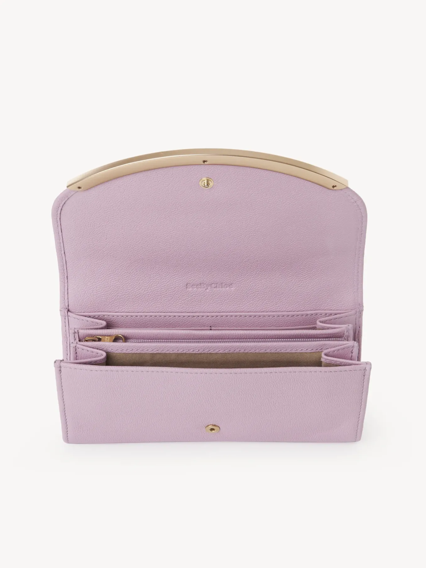 Portefeuilles Longs-Chloé Portefeuille Long A Rabat Lizzie Lavender Mist