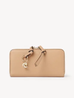 Portefeuilles Longs-Chloé Portefeuille Long Zippe Alphabet Light Tan