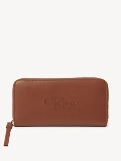 Portefeuilles Longs-Chloé Portefeuille Long Zippe Chloe Sense Caramel