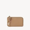 Porte-Cartes-Chloé Porte-Monnaie Alphabet Avec Fentes Pour Cartes Light Tan