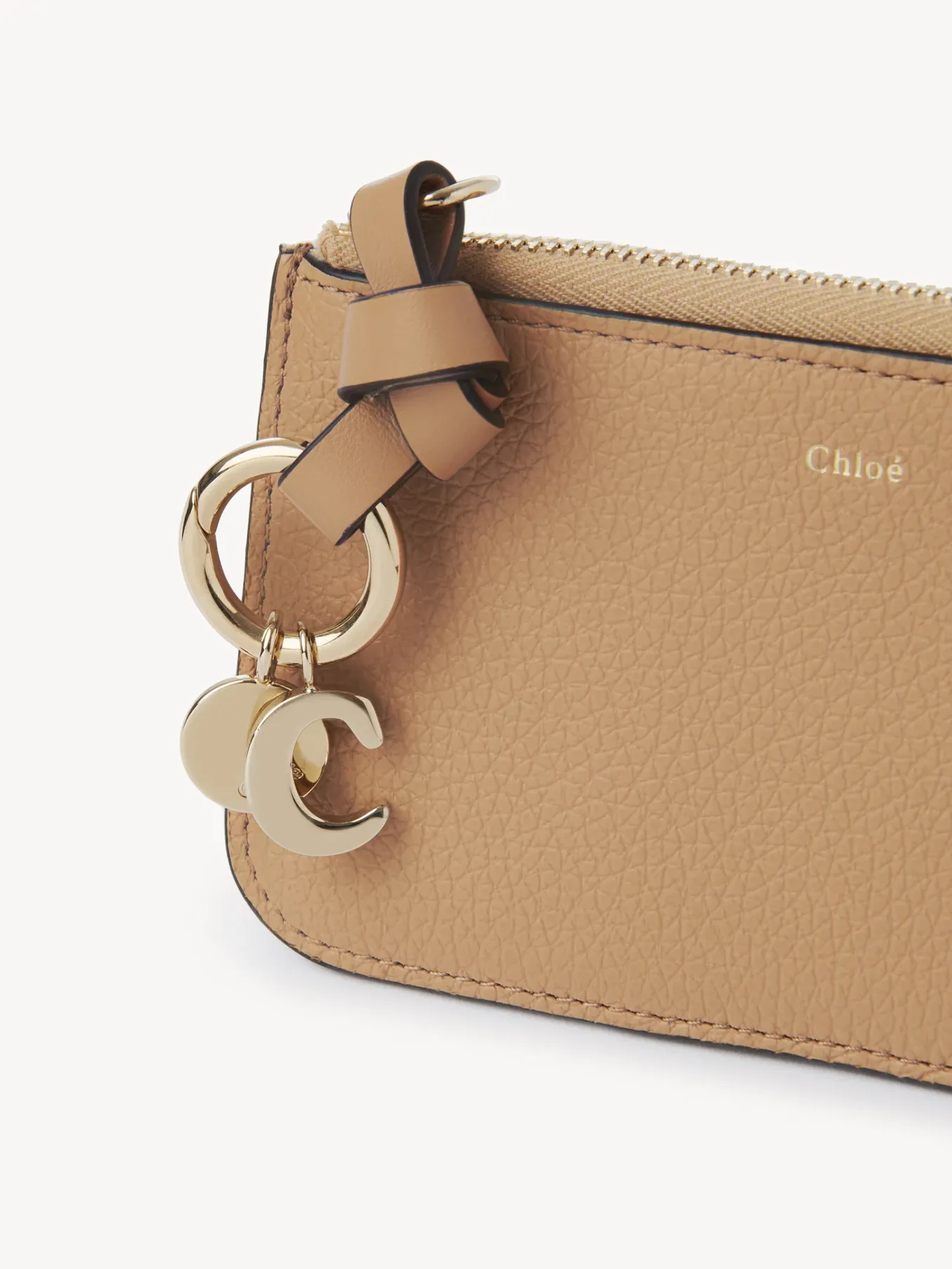 Porte-Cartes-Chloé Porte-Monnaie Alphabet Avec Fentes Pour Cartes Light Tan