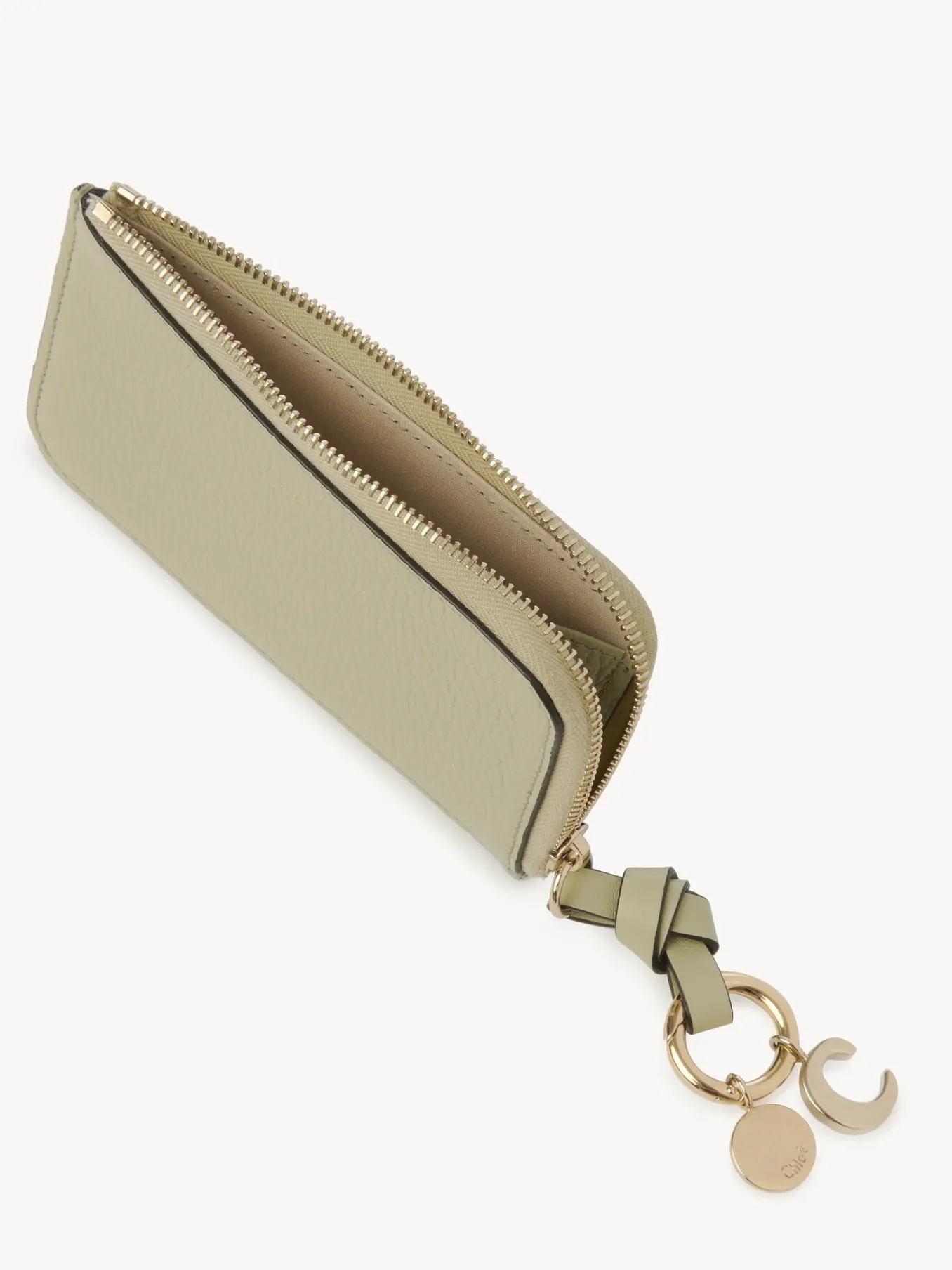 Porte-Cartes-Chloé Porte-Monnaie Alphabet Avec Fentes Pour Cartes Faded Green