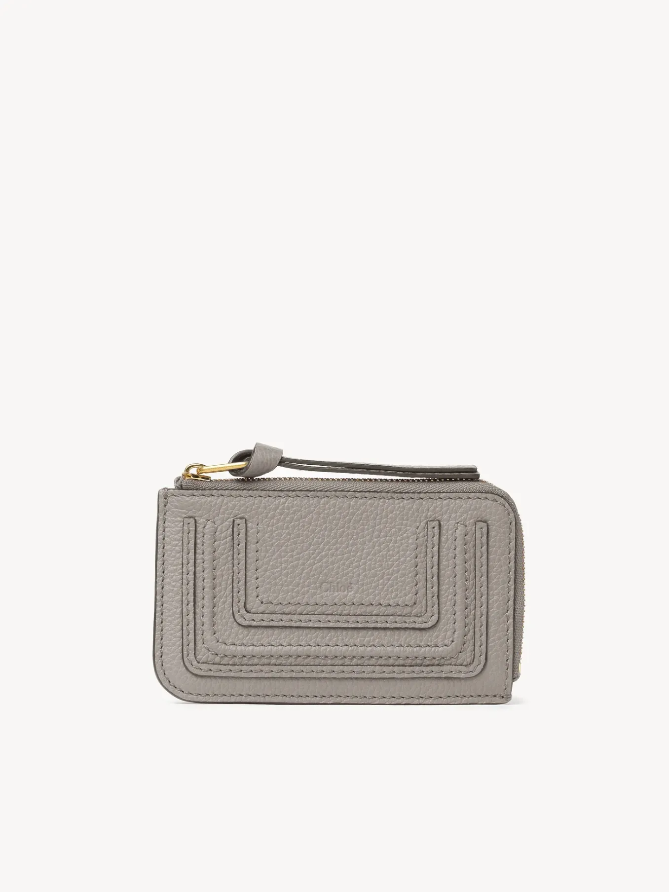 Pochettes-Chloé Porte-Monnaie Marcie Avec Fentes Pour Cartes Cashmere Grey