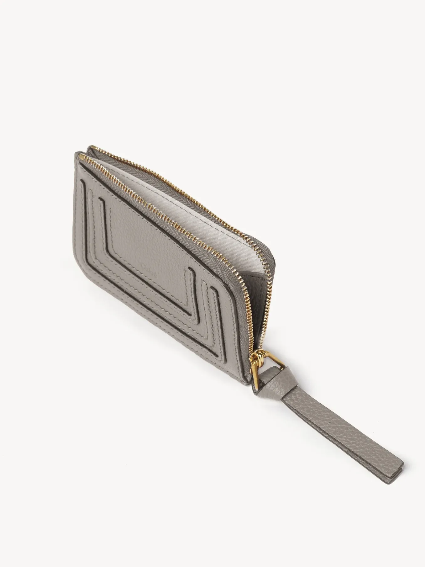Pochettes-Chloé Porte-Monnaie Marcie Avec Fentes Pour Cartes Cashmere Grey