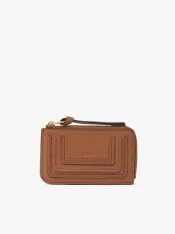 Porte-Monnaie-Chloé Porte-Monnaie Marcie Avec Fentes Pour Cartes Tan
