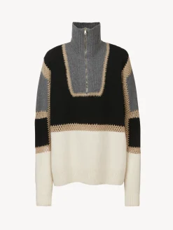 Maille-Chloé Pull Camionneur Oversize Multicolor Black 1