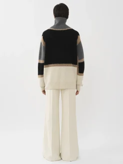 Maille-Chloé Pull Camionneur Oversize Multicolor Black 1