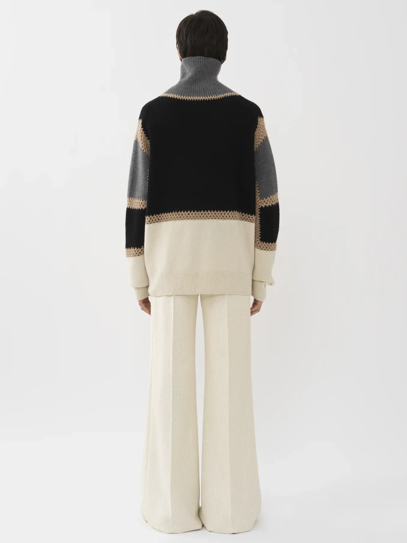 Maille-Chloé Pull Camionneur Oversize Multicolor Black 1