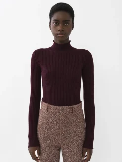 Maille-Chloé Pull Col Montant Obscure Purple