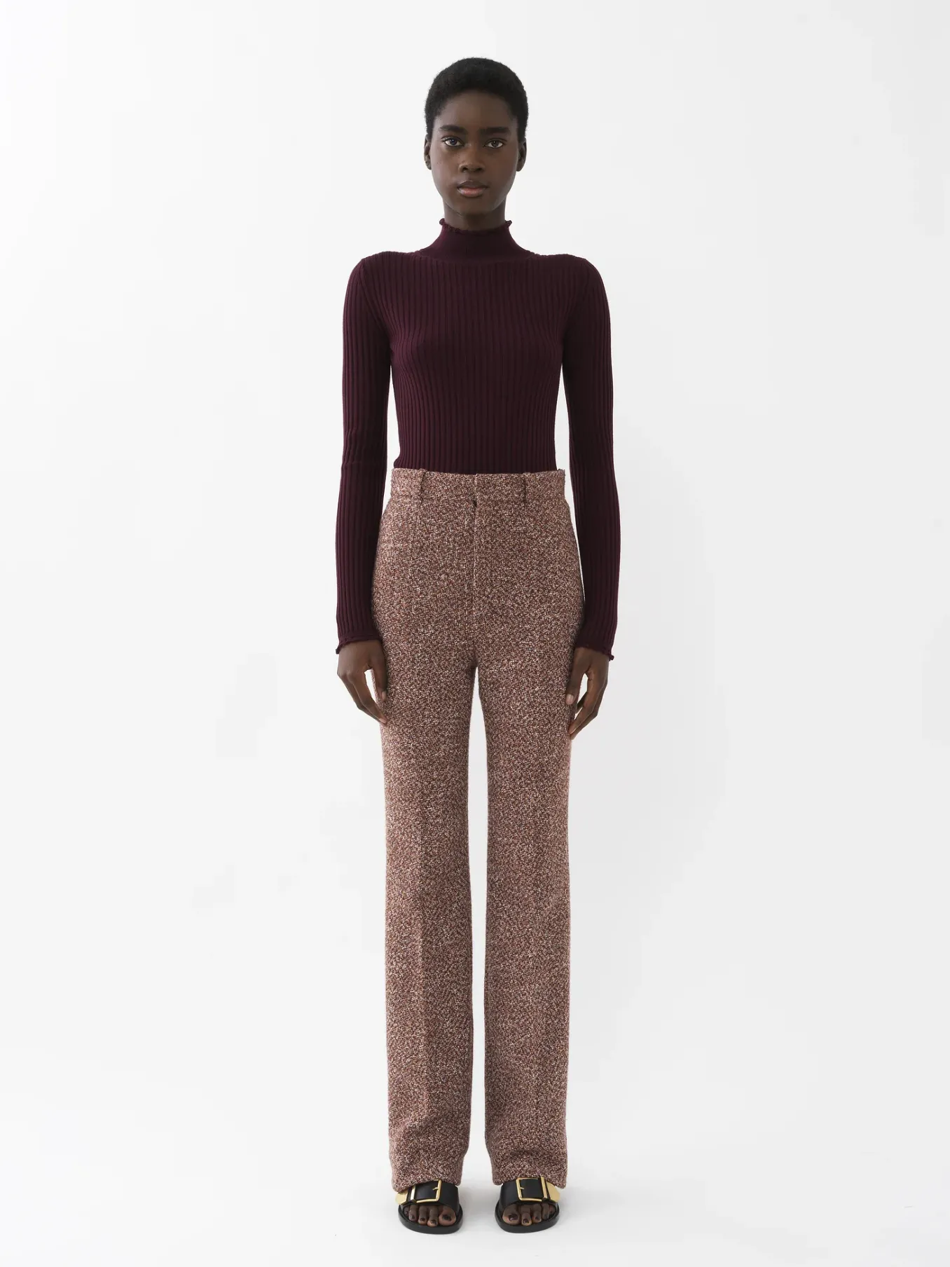 Maille-Chloé Pull Col Montant Obscure Purple