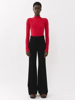 Maille-Chloé Pull Col Montant Pink Fizz