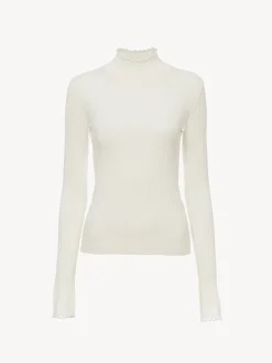 Maille-Chloé Pull Col Montant Iconic Milk