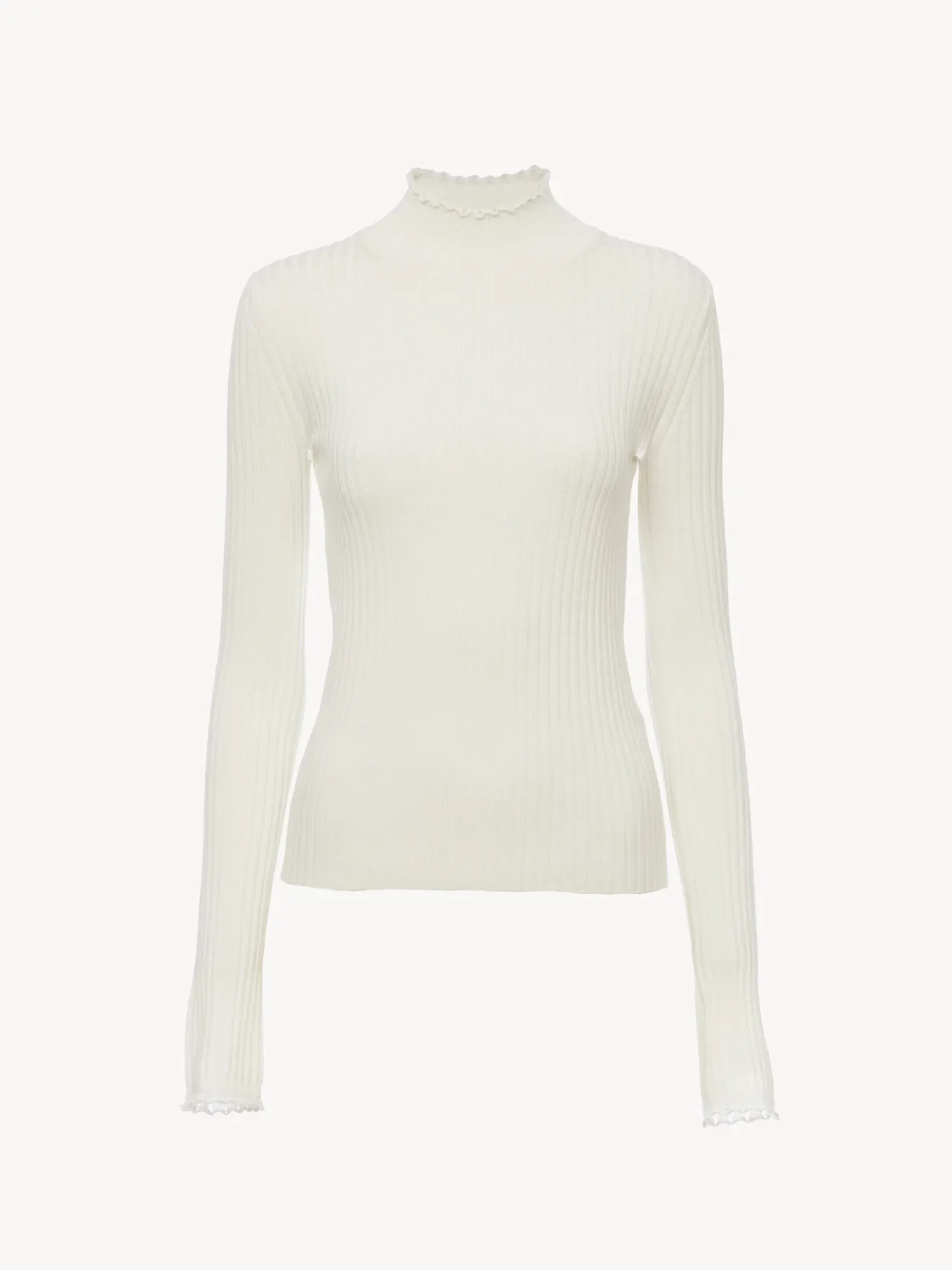 Maille-Chloé Pull Col Montant Iconic Milk