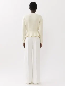 Maille-Chloé Pull Col Montant A Basque Iconic Milk
