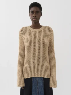 Maille-Chloé Pull Col Rond Desert Beige