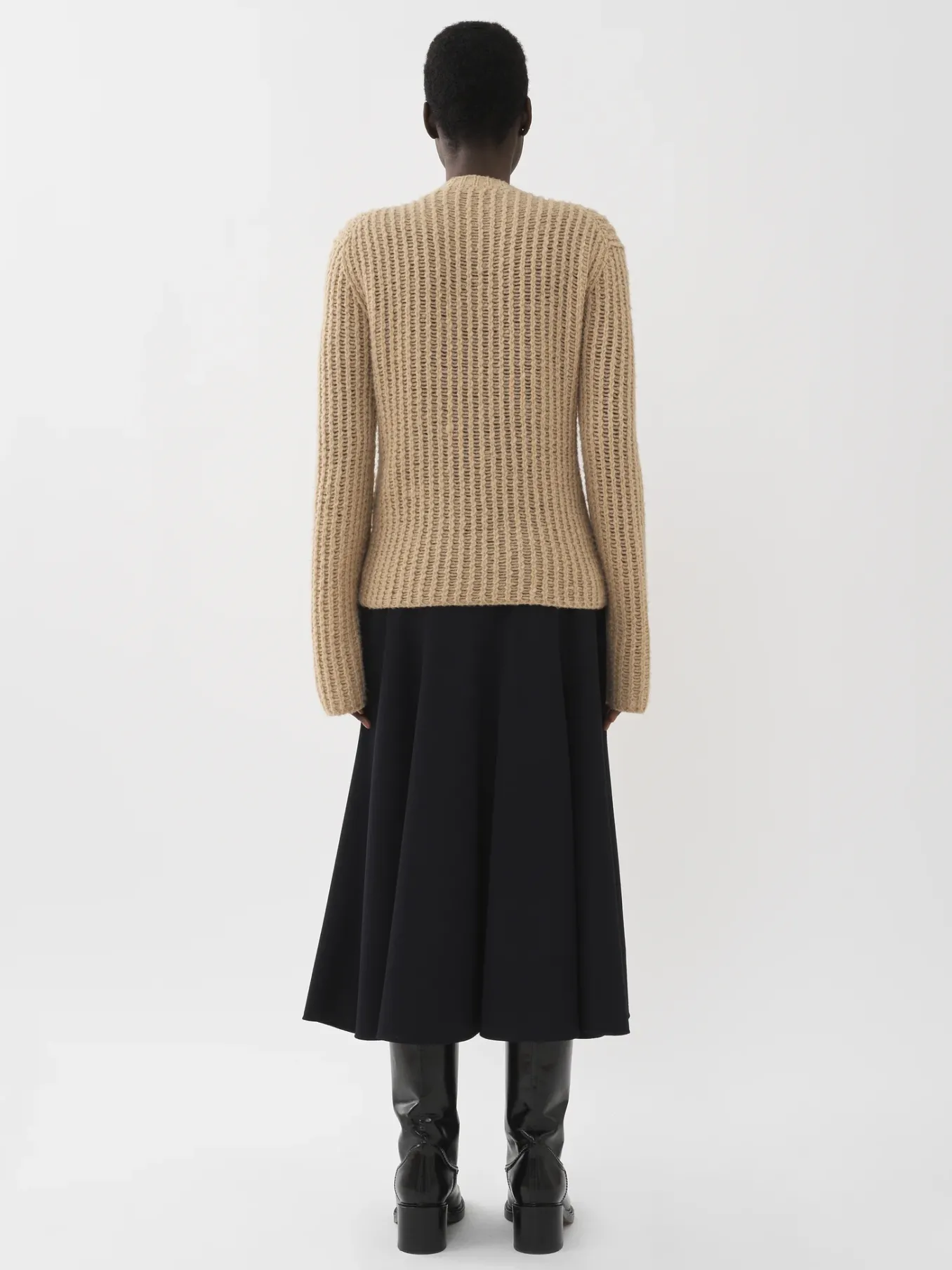 Maille-Chloé Pull Col Rond Desert Beige