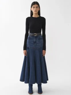 Maille-Chloé Pull Col Rond Royal Navy