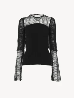 Tops Et Blouses-Chloé Pull Col Rond Noir