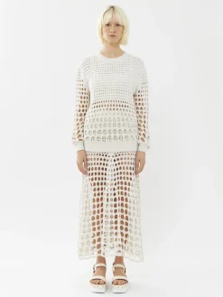 Maille-Chloé Pull Col Rond Blanc