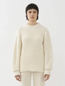 Maille-Chloé Pull Col Rond White Powder
