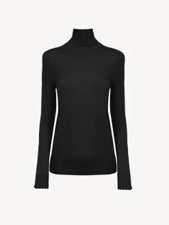 Maille-Chloé Pull Col Roule Noir