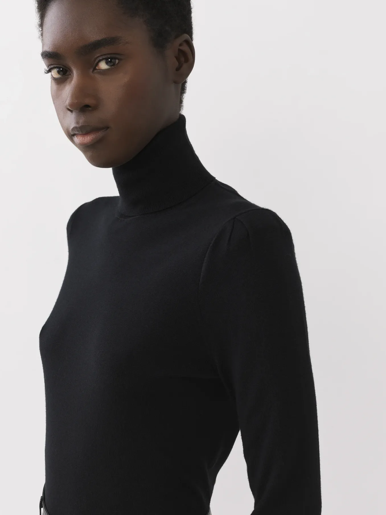 Maille-Chloé Pull Col Roule Noir
