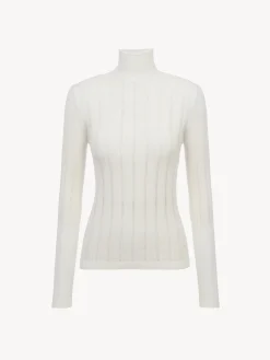 Vêtements-Chloé Pull Col Roule Cloudy White