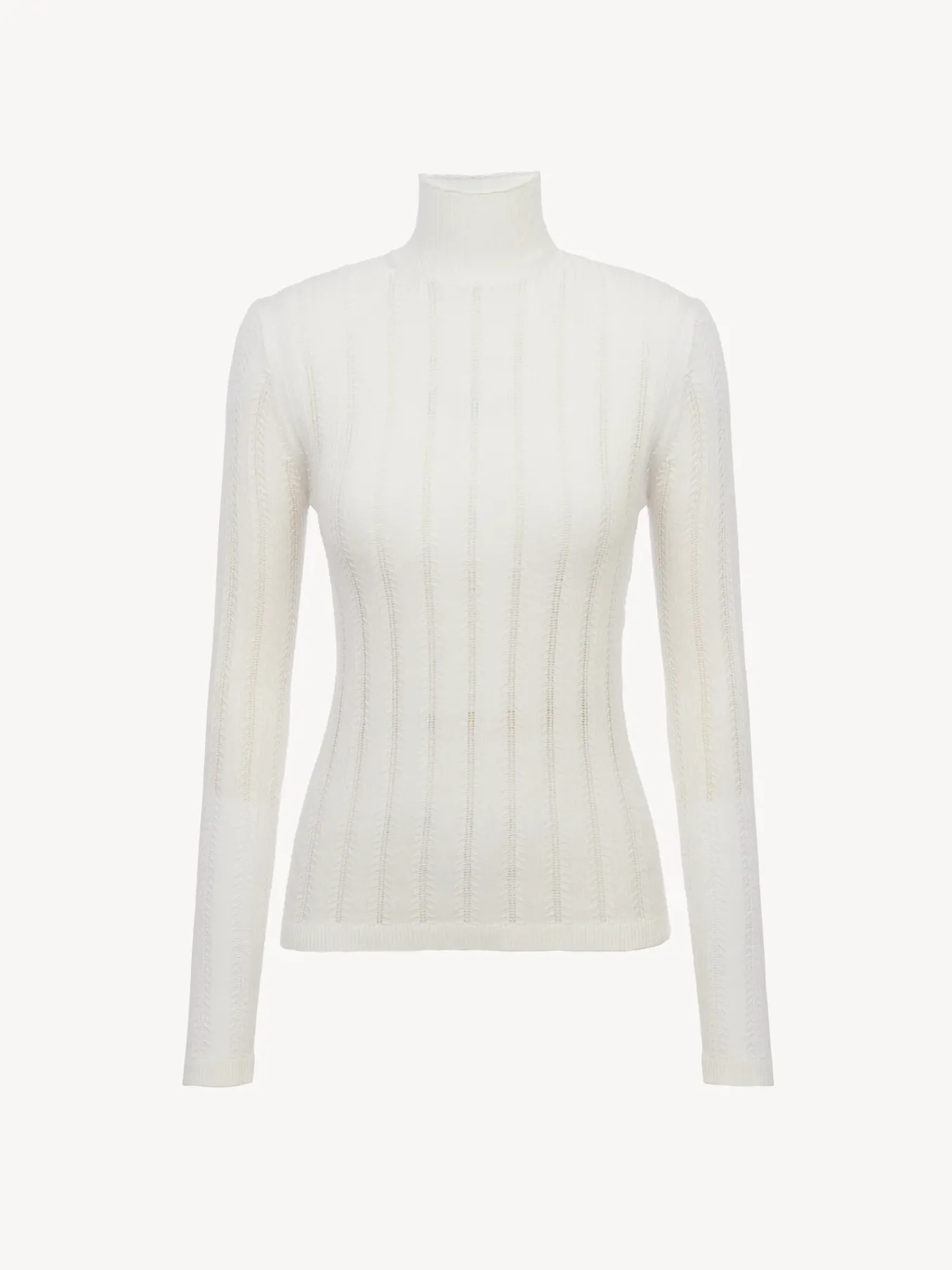 Vêtements-Chloé Pull Col Roule Cloudy White