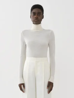 Maille-Chloé Pull Col Roule Iconic Milk