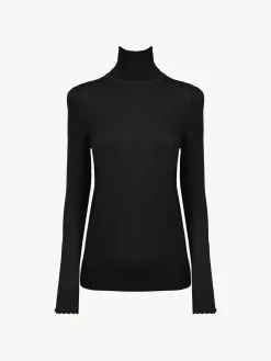 Maille-Chloé Pull Col Roule Noir