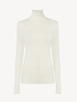Maille-Chloé Pull Col Roule Iconic Milk