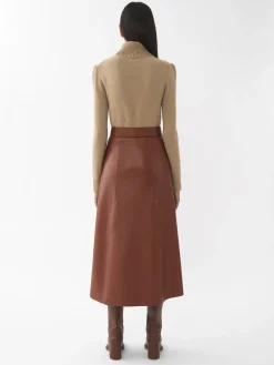 Maille-Chloé Pull Col Roule Pale Brown