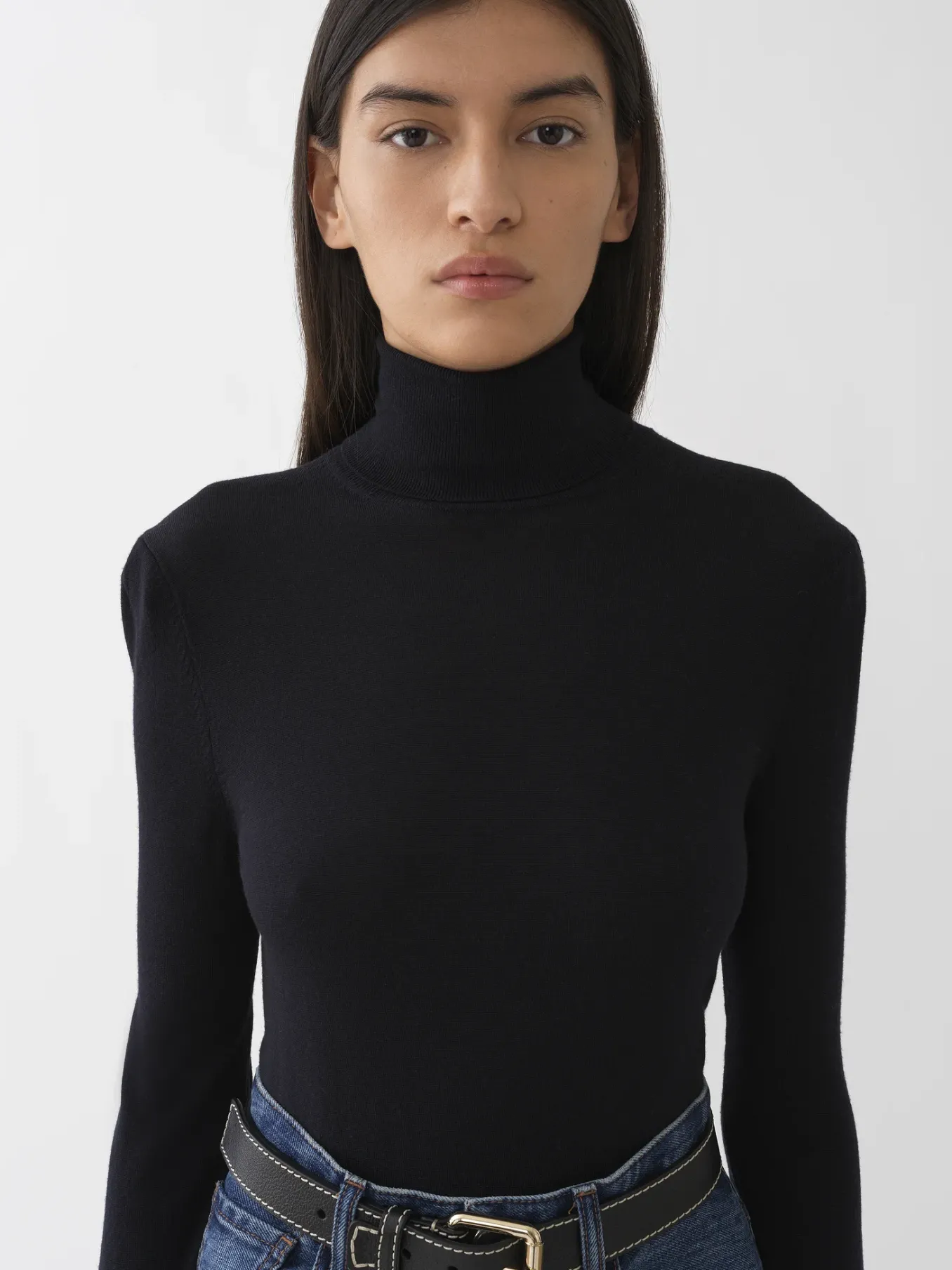 Maille-Chloé Pull Col Roule Royal Navy