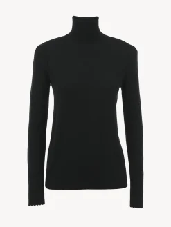 Maille-Chloé Pull Col Roule Noir