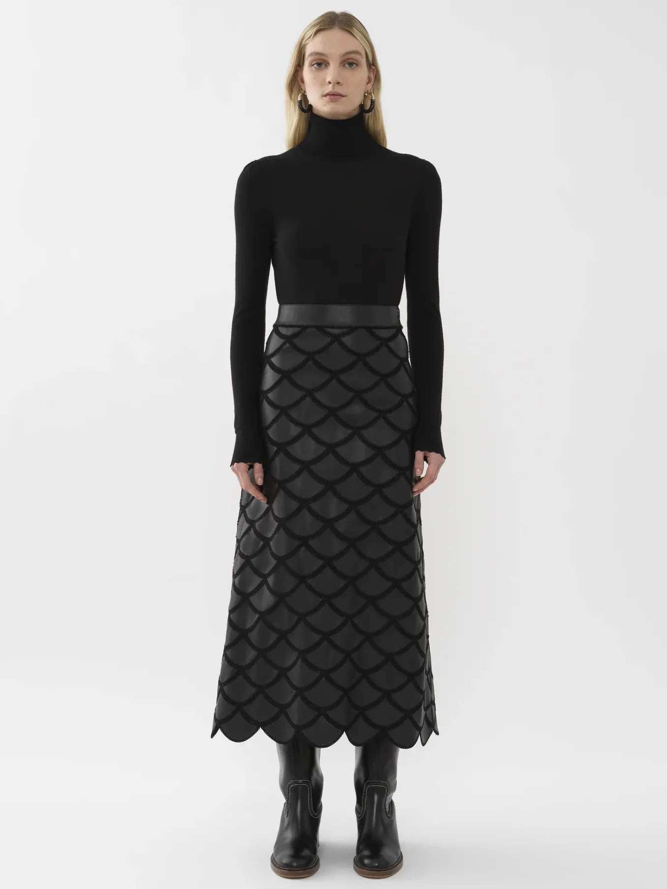Maille-Chloé Pull Col Roule Noir