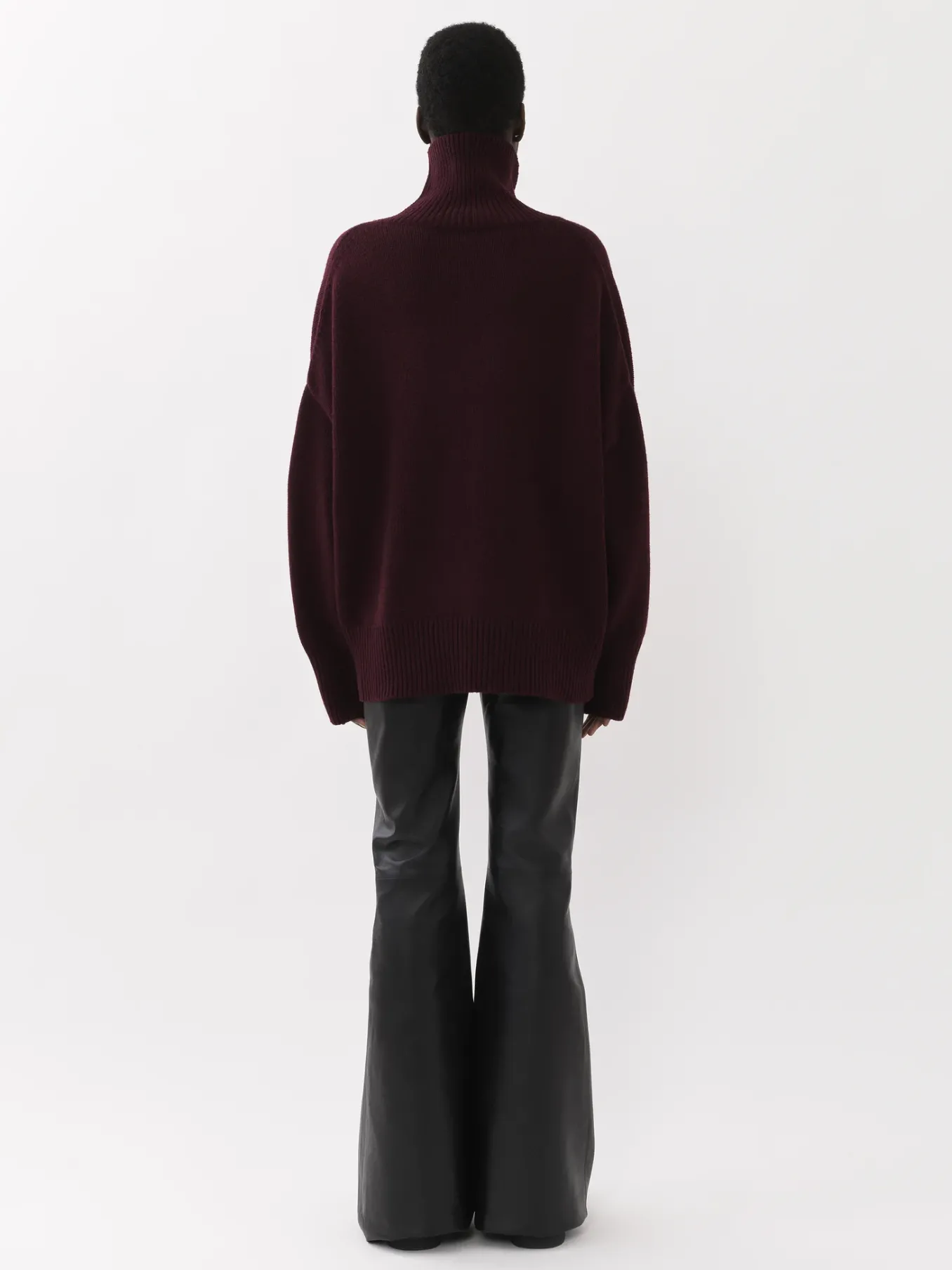 Maille-Chloé Pull Col Roule Ample Obscure Purple