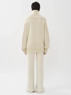 Maille-Chloé Pull Col Roule Oversize White Powder