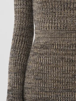 Maille-Chloé Pull Court Epaules Nues Multicolor Beige 1