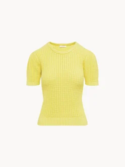 Vêtements-Chloé Pull Manches Courtes Bouffantes Glowing Yellow